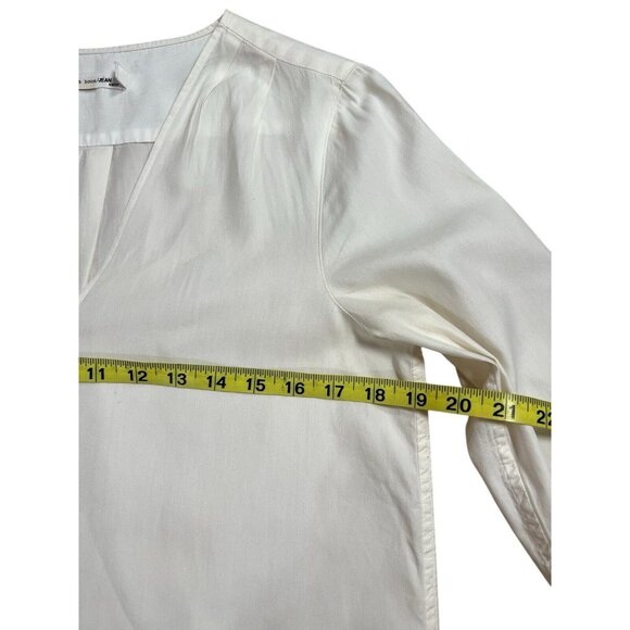 Rag & Bone Women White Top Silk Cotton XS Long Sleeves High Low - Picture 6 of 9